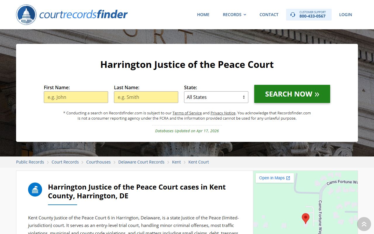 Harrington JP Court civil court records